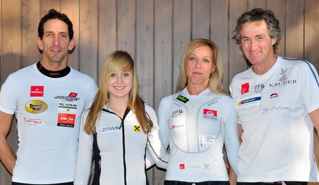 Räumten in den Gesamtwertungen im Ö-Cup ab (v.li.): Albuin Schwarz, Lisa Totschnig, Gitti Gfrei und Wolfgang Egger. | Foto: Privat