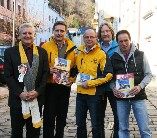 Olympiabegeistert: Bgm. Alois Lankmayer, Thomas Stangassinger, Bgm. Christian Stöckl, Heinrich Olsen und Walter Alber.