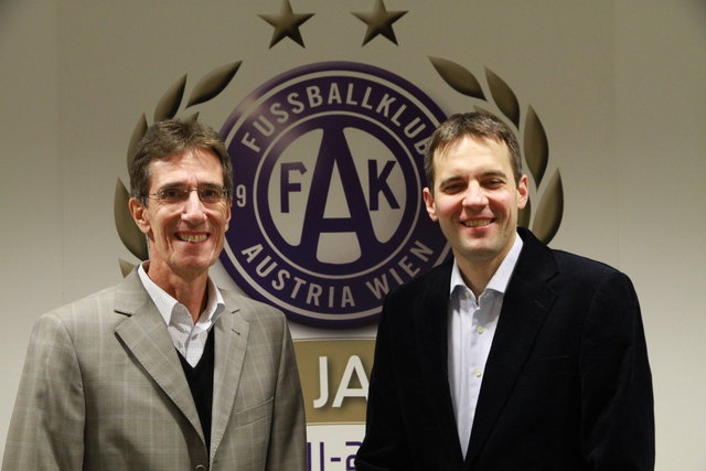 Timberwolves-Präsident Horak (li.) und Austria-Vorstand Kraetschmer sehen Vorteile durch eine gemeinsame Sportakademie. | Foto: Horak