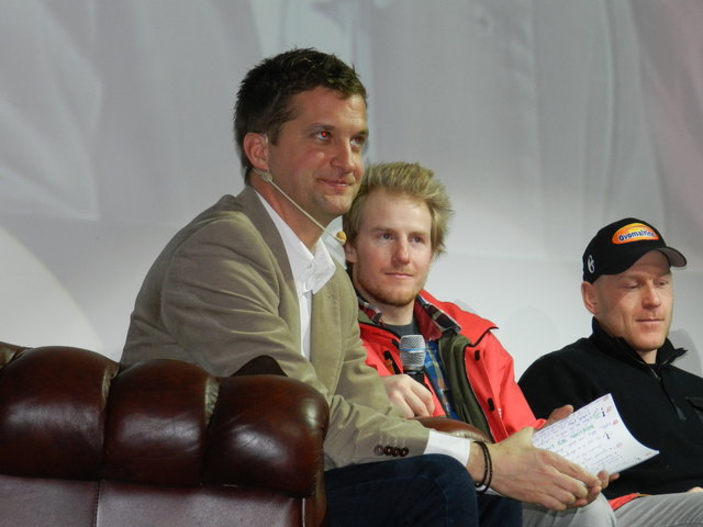 Oliver Polzer, US-Skistar Ted Ligety und der 5-fache Hahnenkammsieger Didier Cuche