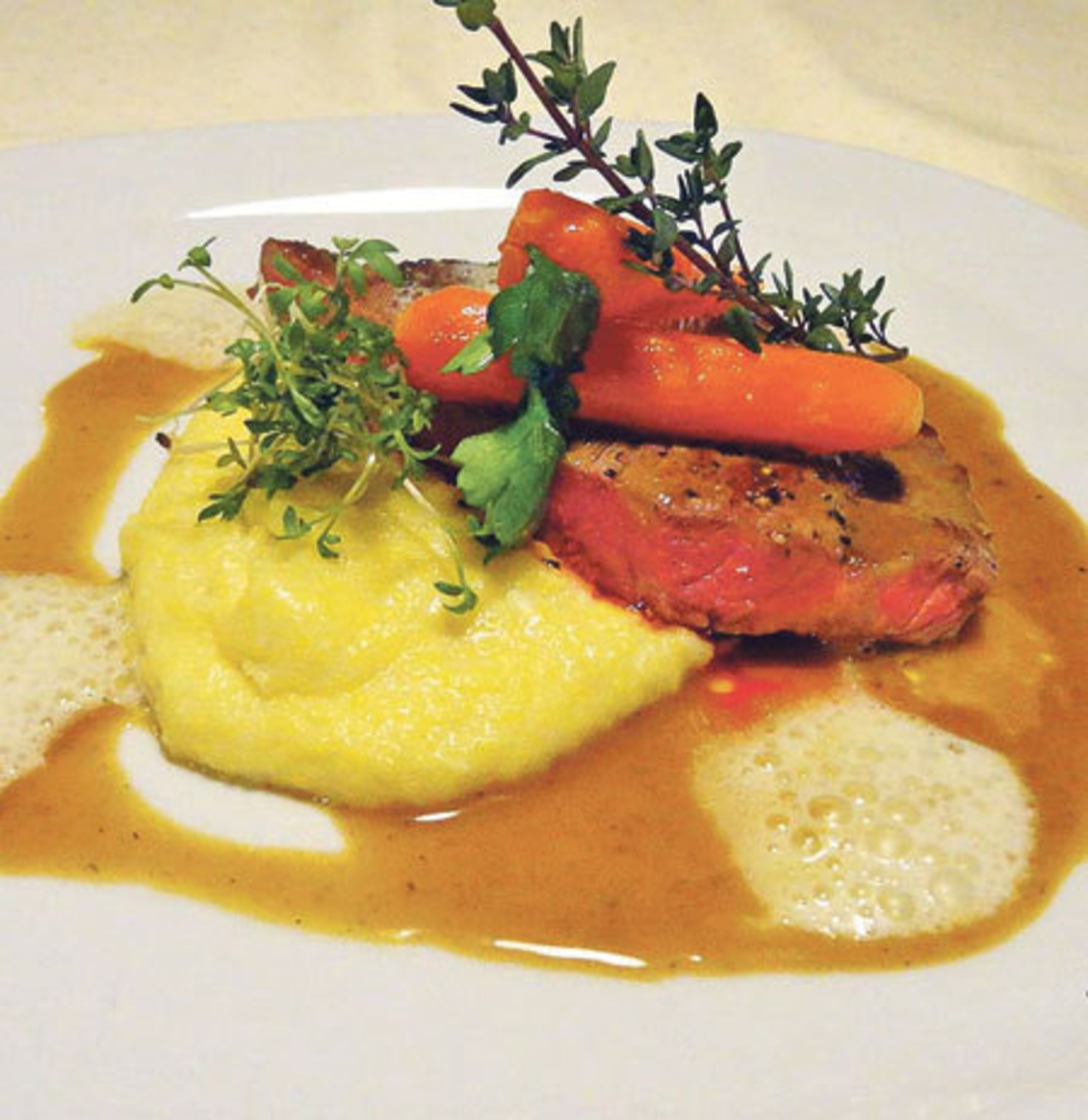Rezept der Woche: Beiriedschnitte mit Ingwer-Polenta