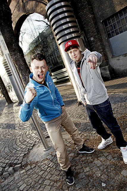 Stehen immer am Gas: Lukas Plöchl (l.) und Manuel Hoffelner. | Foto: Rene Wallentin