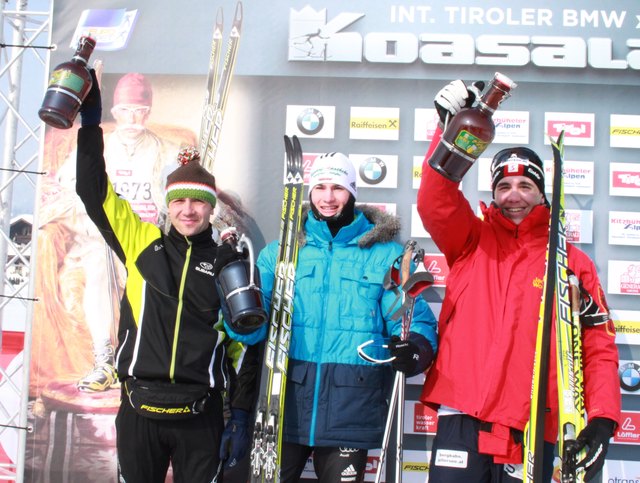 Top-3 der Herren über 28 km: Daniel Slechta (2.), Alexander Wolz (1.), Markus Bader 3.) - v.l.n.r.