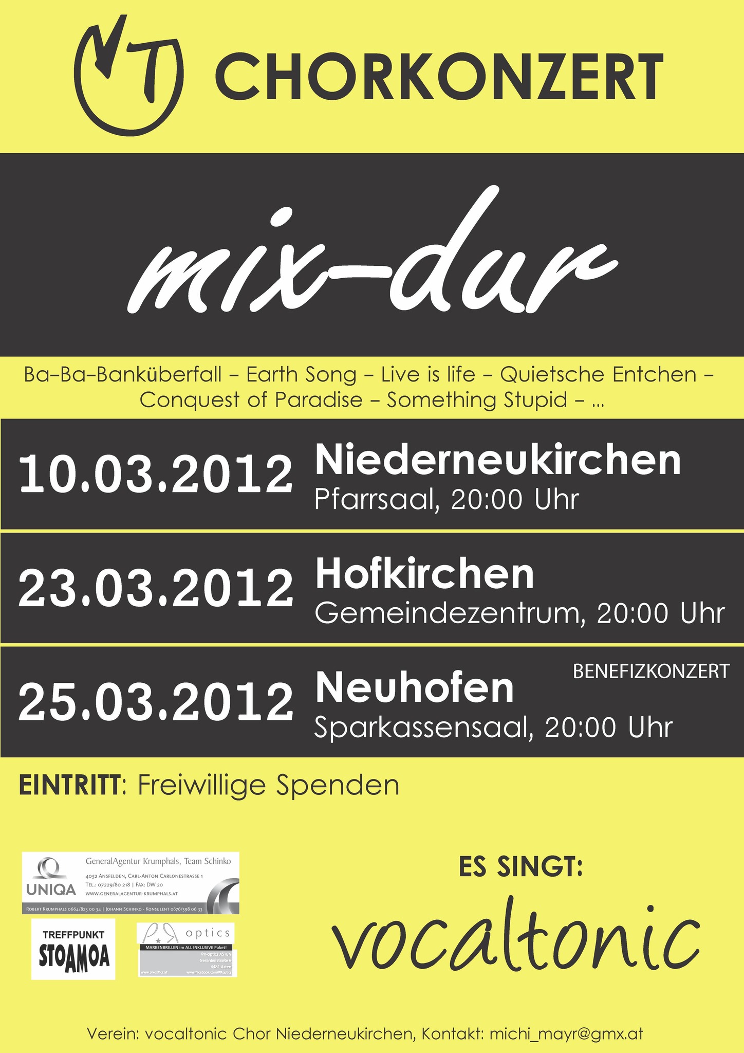 Mix Dur Chorkonzert Presented By Vocaltonic Enns