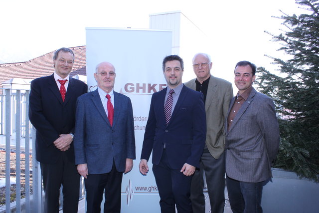 GHKF-Spitze: Univ.-Prof. Michael Grimm, Univ.-Prof.  Otmar Pachinger, Josef Gunsch, Univ.-Prof. Raimund Margreiter und Heinz Schultz