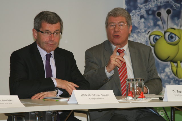 Die Zusammenarbeit ist gut: LHStv. Anton Steixner und Bruno Wallnöfer, TIWAG-Vorstandsvorsitzender