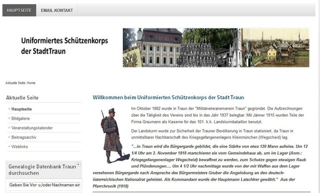 Webseite der Trauner Bürgergarde