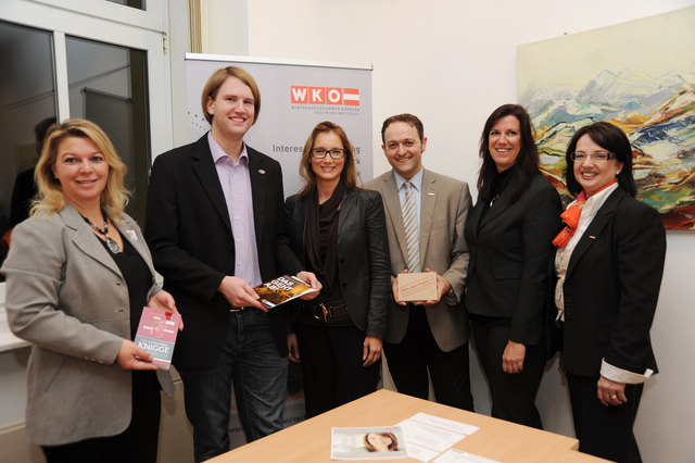 (v.l.) Mag. Tanja Telesklav (LV FiW Kärnten), Marc Germeshausen (Vorsitzender Verein GEMMA), Mag. Martina Rattinger (EU-Verbindungsbüro Kärnten), MMag. Meinrad Höfferer (Leiter AW Kärnten), Mag. Birgit Kabas (Unternehmerin Kärnten/Italien), Mag. Maria Radinger (Vorsitzende FiW Villach).
