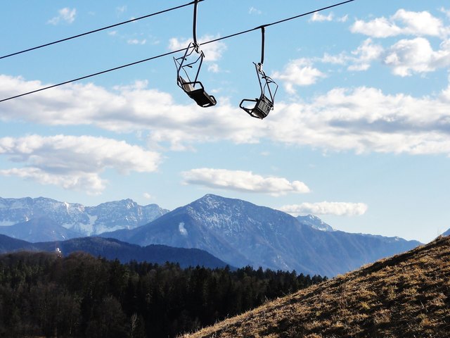 Blick von der Schleppealm in Klagenfurt auf das Ferlacher Horn.