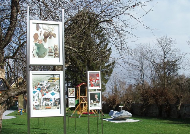 Die neuen Karikaturen von Bruno Haberzettl sind im Karikaturengarten Brunn am Wald zu besichtigen. Am 29. April wird die Ausstellung eröffnet.