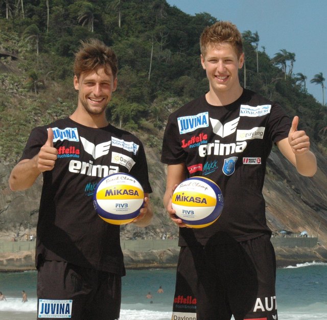 Tommy Kunert und Lorenz Petutschnig grüßen ihre Fans aus dem heissen Rio de Janiero