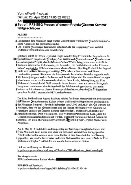 Die RFJ-Aussendung gab vor den Augen der – zugegeben strengen – Bezirksblätter-Korrekturleserin ein orthographisch und grammatikalisch trauriges Bild ab. | Foto: BB