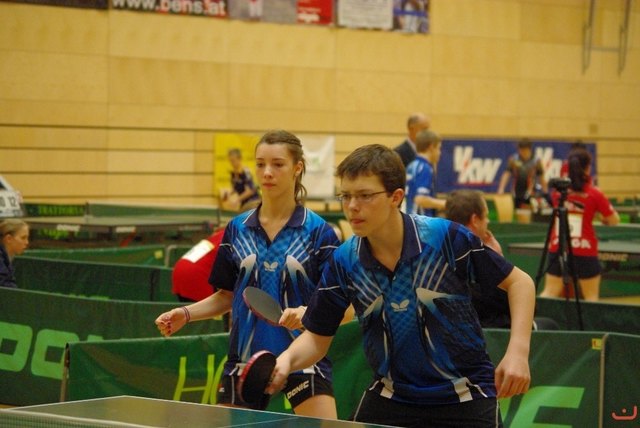 Karoline Mischek und David Klaus vom TTC Flötzersteig räumten in Dornbirn groß ab
