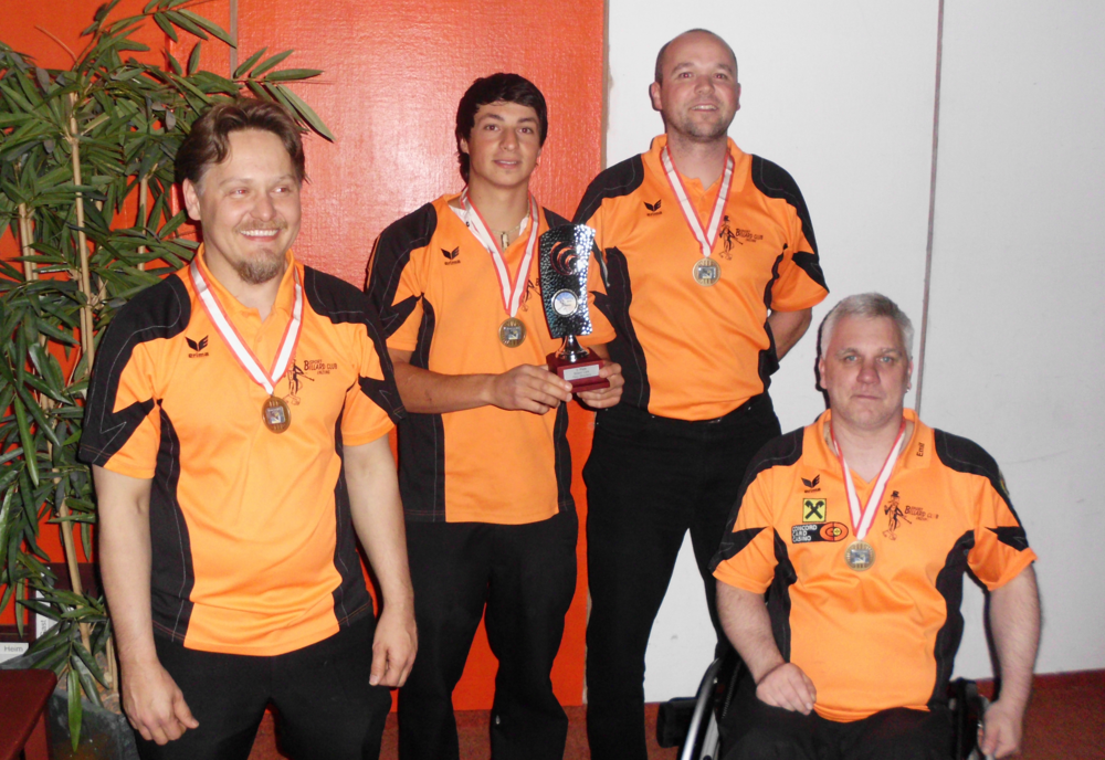 3. Platz bei Tirol-Cup in Innsbruck: SBC-Inzing 1 (v.l.) Sasa Ranimirov, Johannes Strasser, Mario Schatz, Emil Schranz