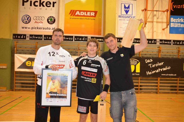 Beenden ihre Karriere im ULZ-Dress, Dimitrijs Braznikovs, Thomas Lechner und Mindaugas Andriuska (v.l.).