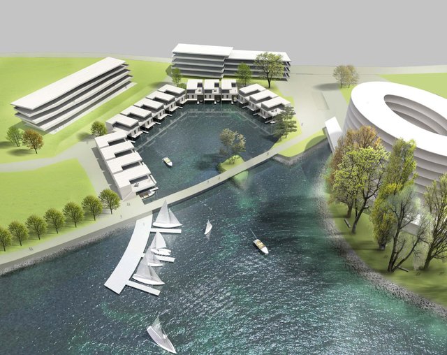 Der Bau der 15 Seechalets mit eigenen Bootsanlegestellen soll im Herbst begonnen werden | Foto: Riepl/Riepl