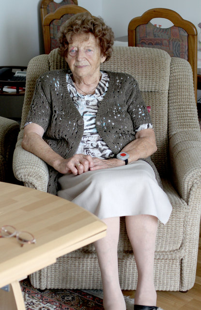 Gertrud Hanbauer (88) lebt gern im Betreuten Wohnhaus „Sonnenwiese“ in Steyr. | Foto: Volkshilfe