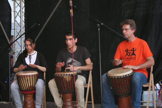 Die "Clearinghouse-Drummers" aus Salzburg.