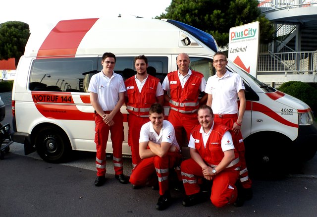 Trotz den hohen Temperaturen hatten die Männer vom Roten Kreuz Leonding einen ruhigen Nachmittag.