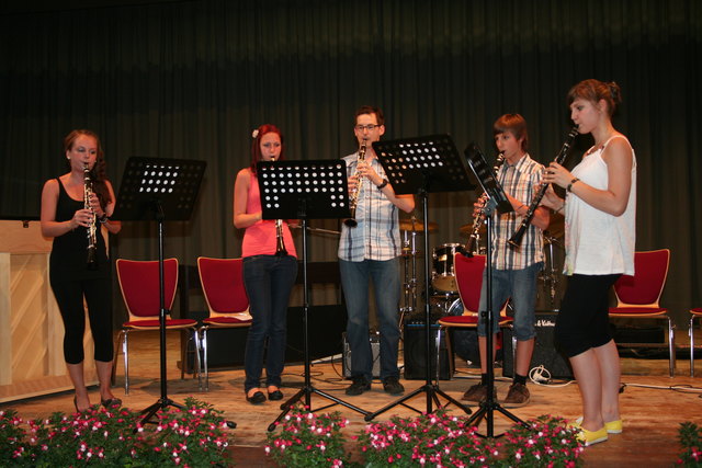 Das Klarinettenquartett der LMS Stubaital aus der Klasse Beck.