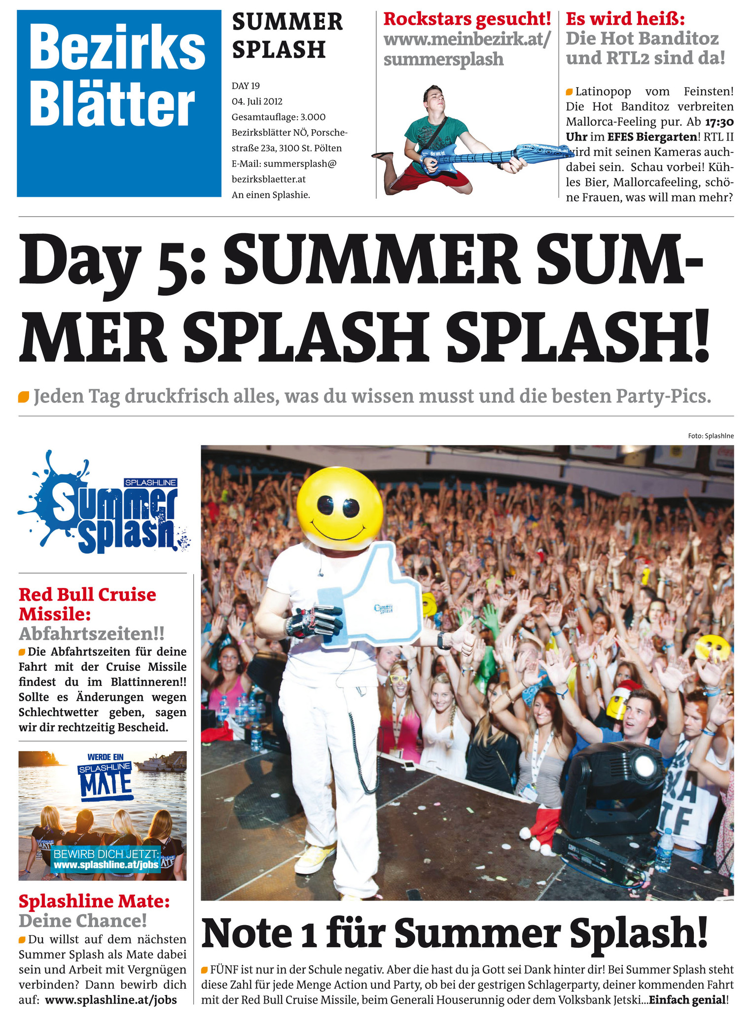 Summer Splash Day 5, Week 3 SUMMER SUMMER SPLASH SPLASH! St. Pölten