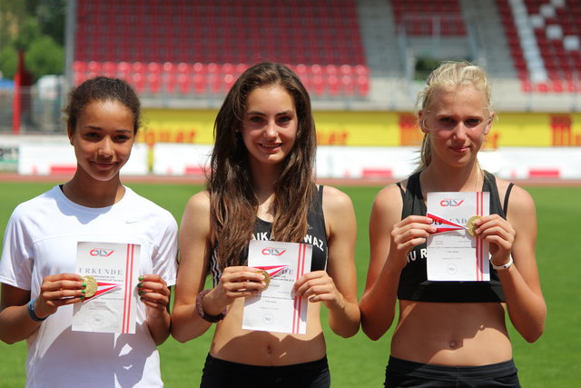Die österreischische Meistermannschaft mit Theresa Ikpe, Lisa Felderer und Andrea Obetzhofer (v.l.n.r.). | Foto: TU Raika Schwaz