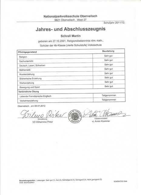 zeugnis