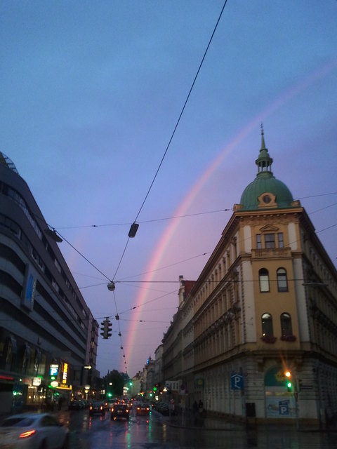 Regenbogen in Meidling, 14. Juli 2012