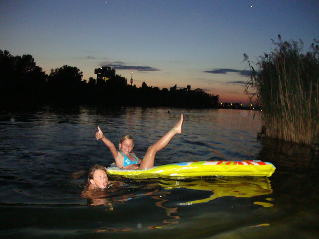 Untere Alte Donau bei Nacht