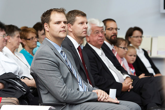 Prof.(FH) Mag. Peter Meiregger, StB (Studiengangsleiter), Jahrgangscaptain Mag. Harald Kreiger (SSI Schäfer Peem GmbH), o.Univ.-Prof. Dr. Franz Schrank (Rektor der FH CAMPUS 02), Prof.(FH) MMag. Günter Zullus, StB (Vizerektor der FH CAMPUS 02) | Foto: Foto Melbinger