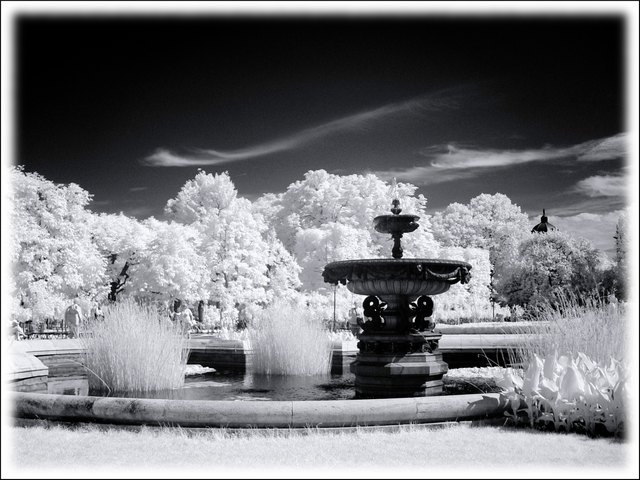 Sommer im Volksgarten in Infrarot