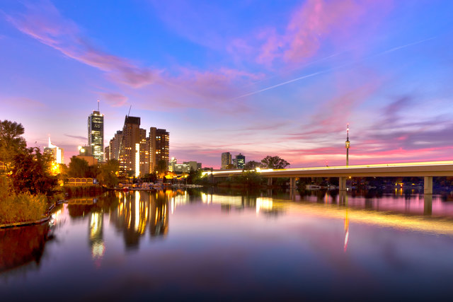 Sommerabend an der alten Donau