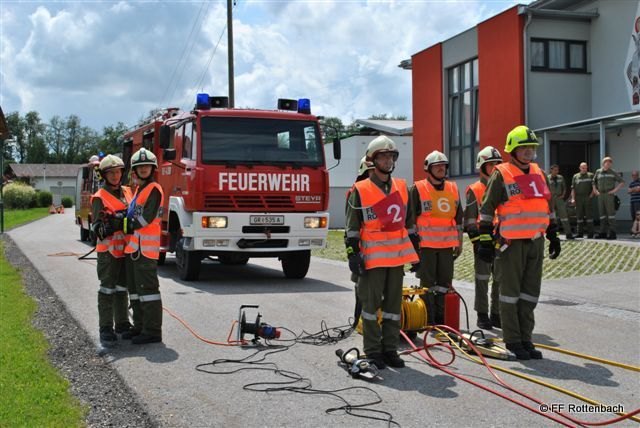 Ein simulierter technischer Einsatz - hier muss jeder Handgriff sitzen und Zeitgenau gestoppt. | Foto: FF Rottenbach