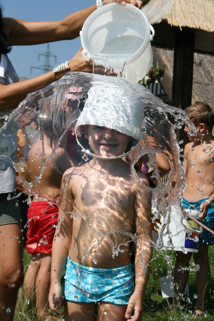 Wasserspiele auf der Donauinsel