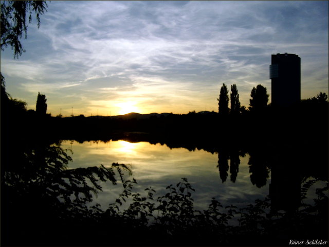 Abenddämmerung im Wasserpark
