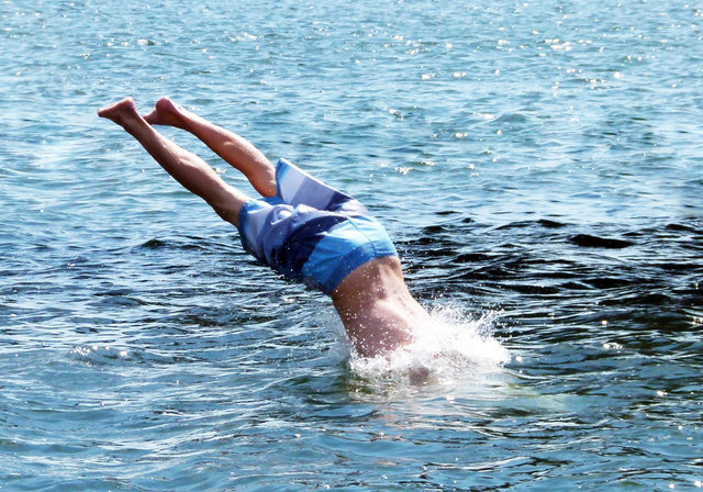 sprung in die abkühlung