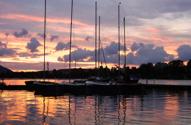 sonnenuntergang am fluss