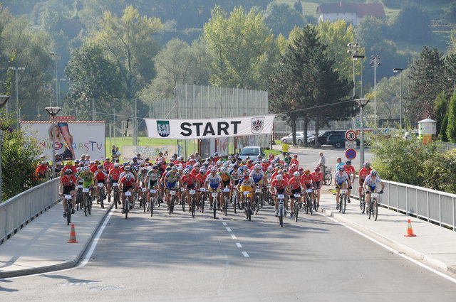 Start zum Mountainbikerennen auf das Brucker Madereck, heuer zum bereits 20. Mal.