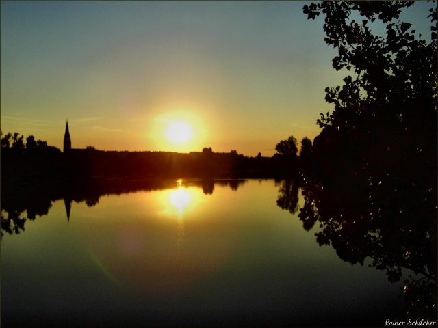 Sonnenaufgang über der "Alten Donau"