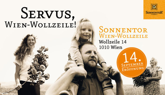 Das 14. SONNENTOR Geschäft eröffnet am 14. September 2012 in der Wollzeile Nr. 14 - wenn das kein Grund zur Vorfreude ist! | Foto: Sonnentor
