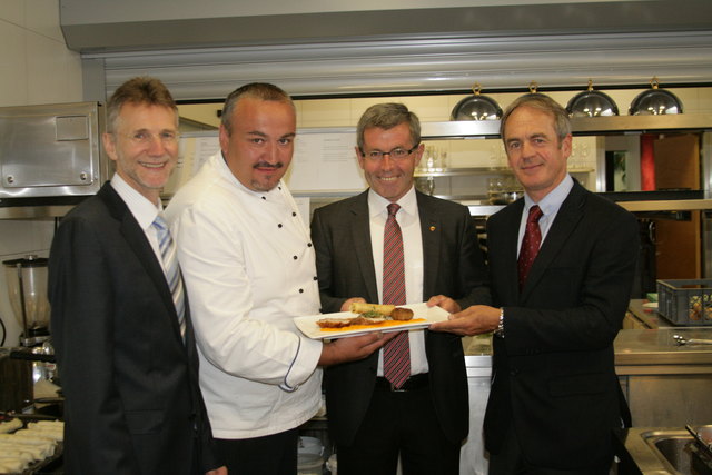 Genuß pur: Wendelin Juen, Peter Mitterer, Haubenkoch Villa Blanka, Anton Steixner und Hans Plattner, Hörtnagl.
