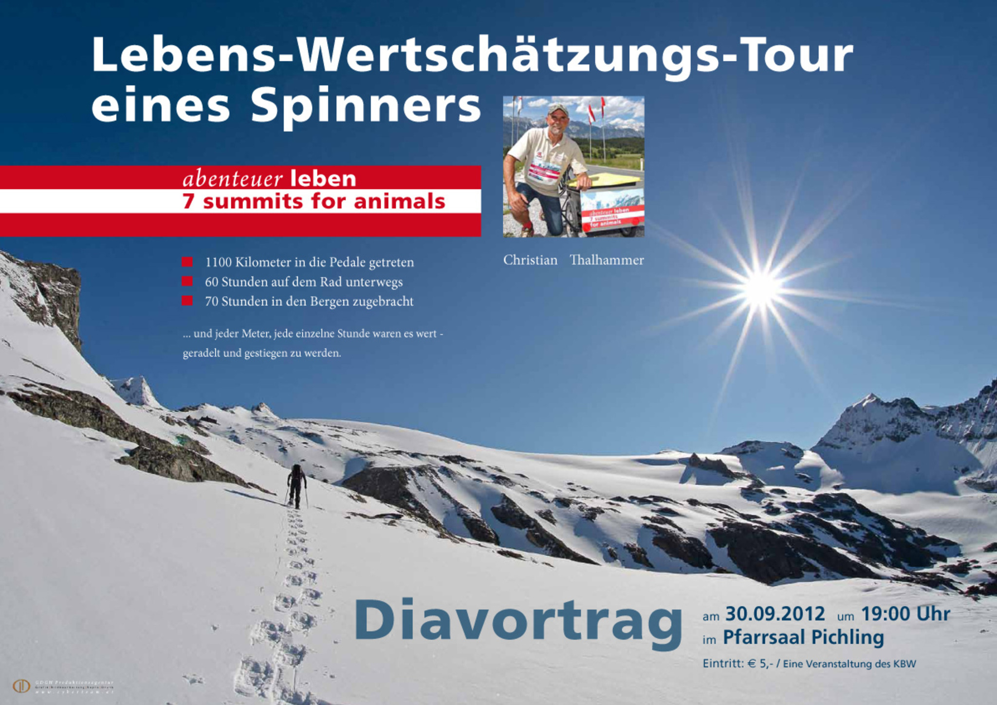 7 SUMMITS FOR ANIMALS LEBENSWERTSCHÄTZUNGSTOUR EINES "SPINNERS" Linz