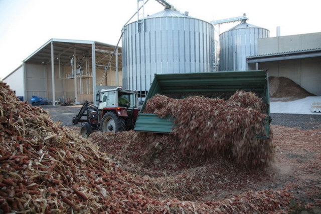 Zusätzlicher Nutzen für die Landwirtschaft: Maisspindel ersetzt Heizöl bei der Trocknung von Erntegut.