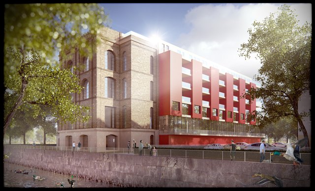Obwohl nicht denkmalgeschützt, soll die Fassade der alten Fabrik bei der Revitalisierung erhalten bleiben.