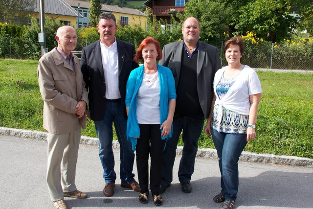 100 Jahre Kaufhaus: Erwin Kotz, Franz Mandl, Anni Benedikter, Siegfried Arztmann und Heidi Gartner (v.l.)