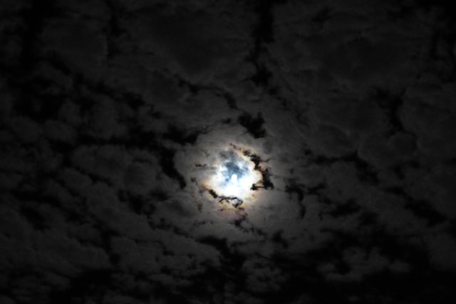 ..kann man bei diesem Nachthimmel. Die vom Mond aufgehellten Wölkchen erinnern wirklich an eine Schafherde.