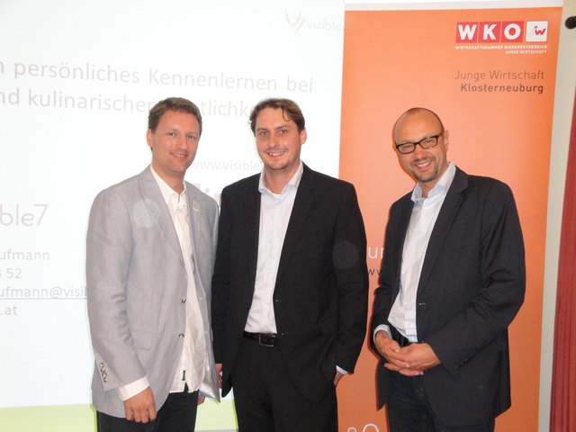 Sie haben wohl alle ein Smartphone: Junge-Wirtschaft Obmann Markus Gschweidl, Christoph Kaufmann, WK-Leiter Fritz Oelschlägel. | Foto: WK