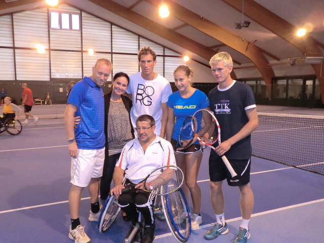 von links: Koubek, Dr. Fuchs-Samitz, B. Probst K. Spendier, M. Ahne und Obmann der Rollis Lenz Peter