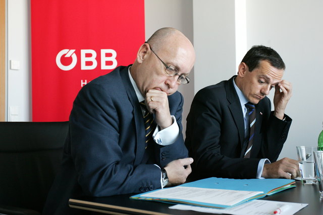 Neuer Vorwurf: Ex-ÖBB-Chefs Huber (l.) und Nigl seien für die Bestellung von schlechter ÖBB-Dienstkleidung verantwortlich