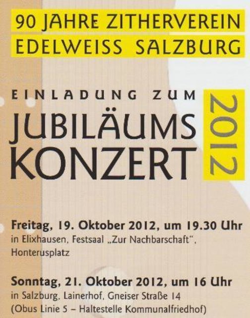 Poster 90 Jahre Zitherverein Edelweiß Salzburg